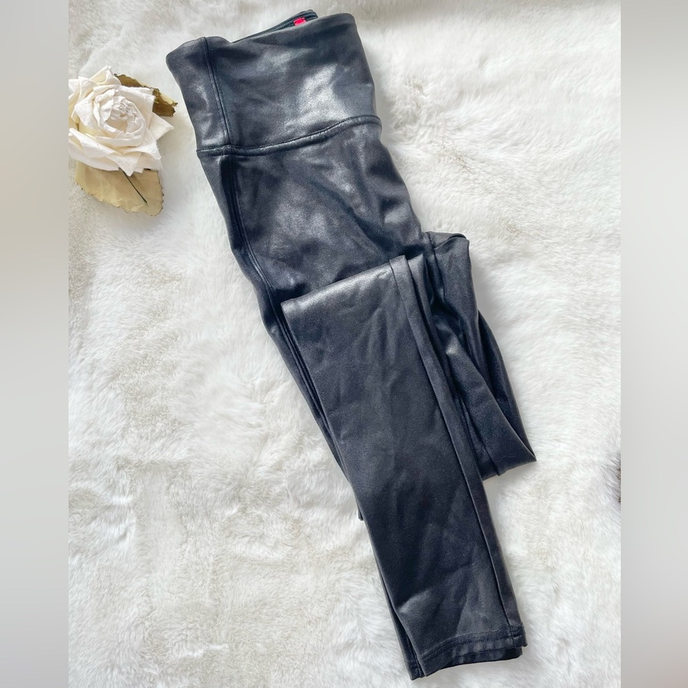 New no tag SPANX FAUX LEATHER LEGGINGS BLACK SIZE XS #Spanx #spanxfauxleather